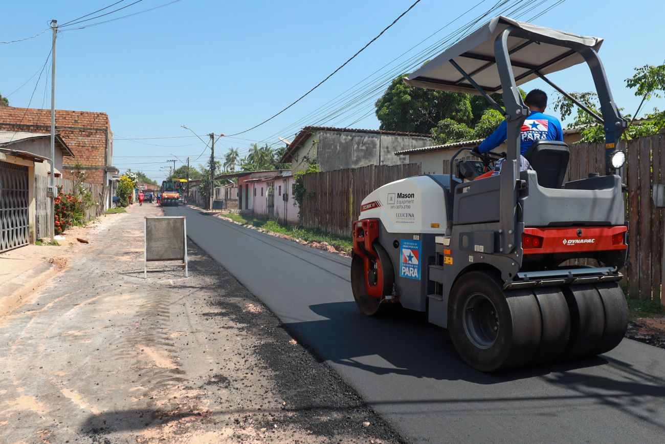 Governo do Pará avança para mais de 730 ruas com asfalto em 50 bairros de Belém, Icoaraci e Outeiro