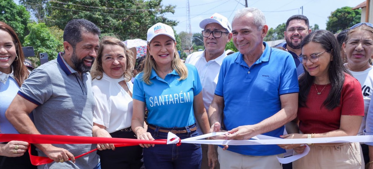 Vice-governadora entrega novas obras de asfalto no Distrito de Alter do Chão, em Santarém